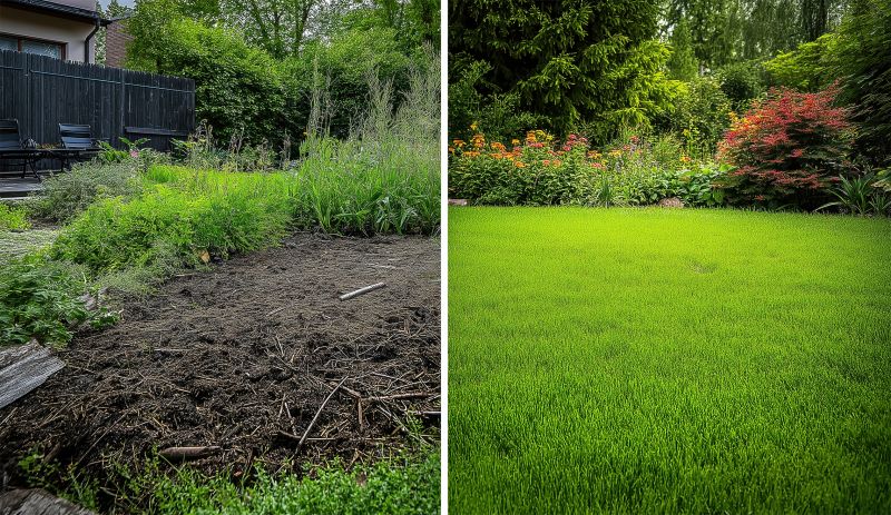 Yard before and after